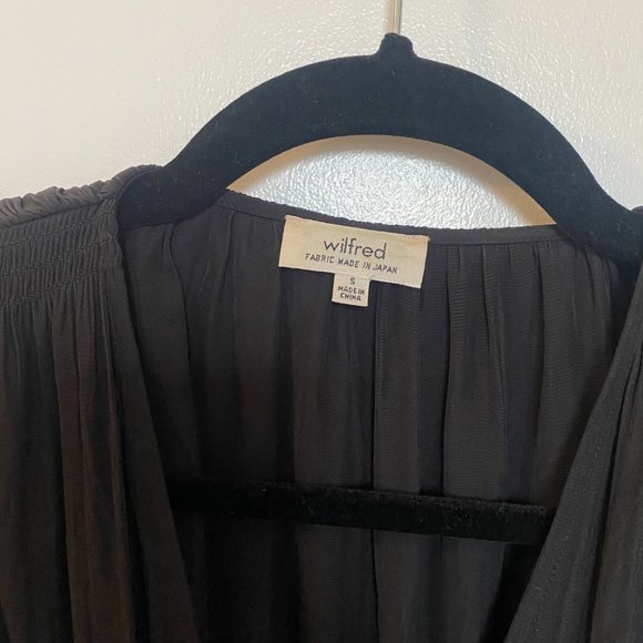 Aritzia Wilfred Black Japanese Polyester Diane Wrap Dress, S - Picture 4 of 7